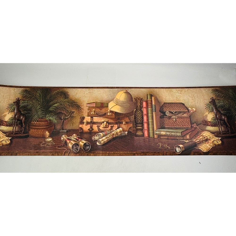 Chesapeake Safari Wallpaper Border Global Explorer African Animals CW32131B 5yds